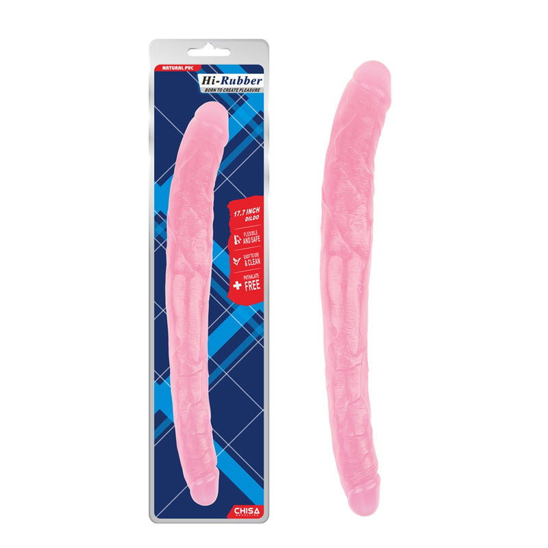 Hi-Rubber - Doppeldildo - 45 cm - Rosa - Erotiekvoordeel.nl