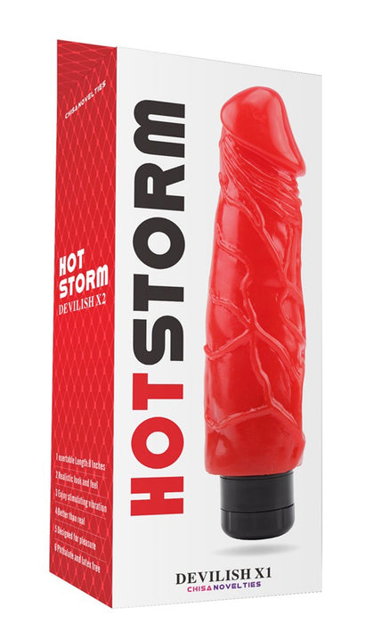 Hot Storm - Devilish X1 - Realistische Vibrator - Rood-Erotiekvoordeel.nl