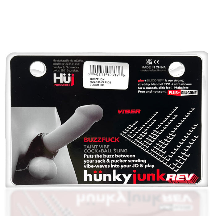 Hünkyjunk - Buzzfuck - Vibrerende Cocksling - Transparant Ice-Erotiekvoordeel.nl