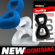Hünkyjunk - Boomerang - Dubbele Cockring met Ballstretcher - Transparant-Erotiekvoordeel.nl