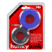 Hünkyjunk - Cog Ring - Set 2 Cockringen - Blauw/Zwart-Erotiekvoordeel.nl