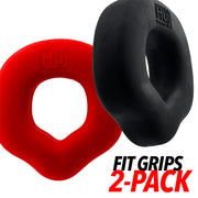 Hünkyjunk - Fit Rings - ErgoFit Penisringe - Zweierpack - Schwarz/Rot - Erotiekvoordeel.nl