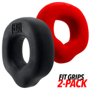 Hünkyjunk - Fit Rings - ErgoFit Penisringe - Zweierpack - Schwarz/Rot - Erotiekvoordeel.nl