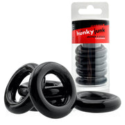 Hünkyjunk - Jacker - 5-Stack Stapelbare Cockringen - Zwart-Erotiekvoordeel.nl