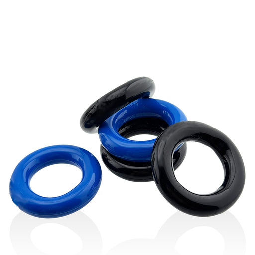 Hünkyjunk - Jacker - 5-Stack Stackable Penis Rings - Black/Blue - Erotiekvoordeel.nl