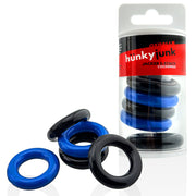 Hünkyjunk - Jacker - 5-Stack Stapelbare Cockringen - Zwart/Blauw-Erotiekvoordeel.nl