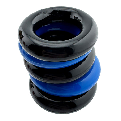 Hünkyjunk - Jacker - 5-Stack Stackable Penis Rings - Black/Blue - Erotiekvoordeel.nl