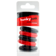 Hünkyjunk - Jacker - 5-Stack Stapelbare Cockringen - Zwart/Rood-Erotiekvoordeel.nl
