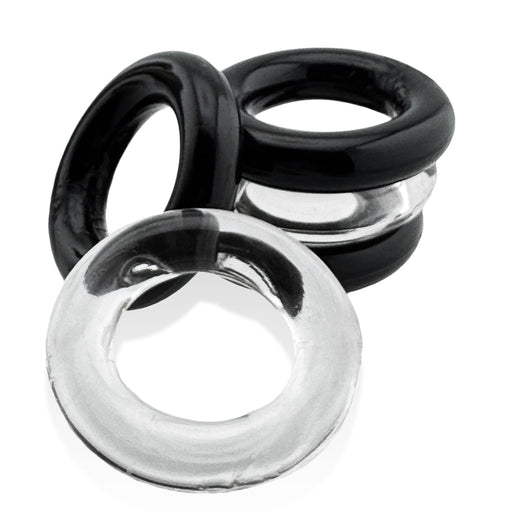 Hünkyjunk - Jacker - 5-Stack Stackable Penis Rings - Black/Transparent - Erotiekvoordeel.nl