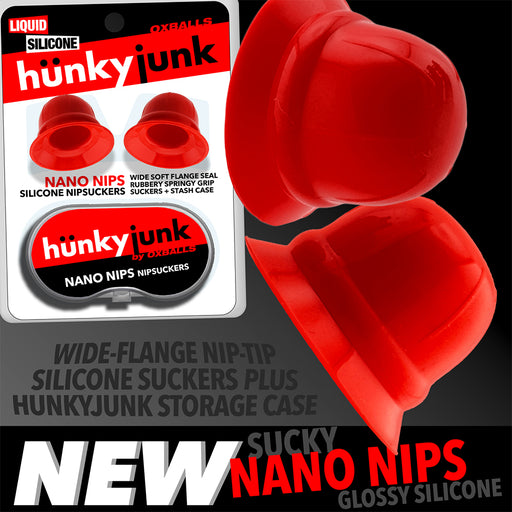Hünkyjunk - Nano Nips - Succhiatori per capezzoli in silicone - Rosso - Erotiekvoordeel.nl