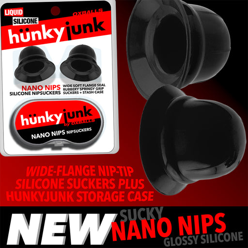 Hünkyjunk - Nano Nips - Succhiatori per capezzoli in silicone - Nero - Erotiekvoordeel.nl