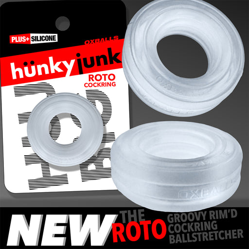 Hünkyjunk - Roto - Ribbed Penis Ring - Clear - Erotiekvoordeel.nl