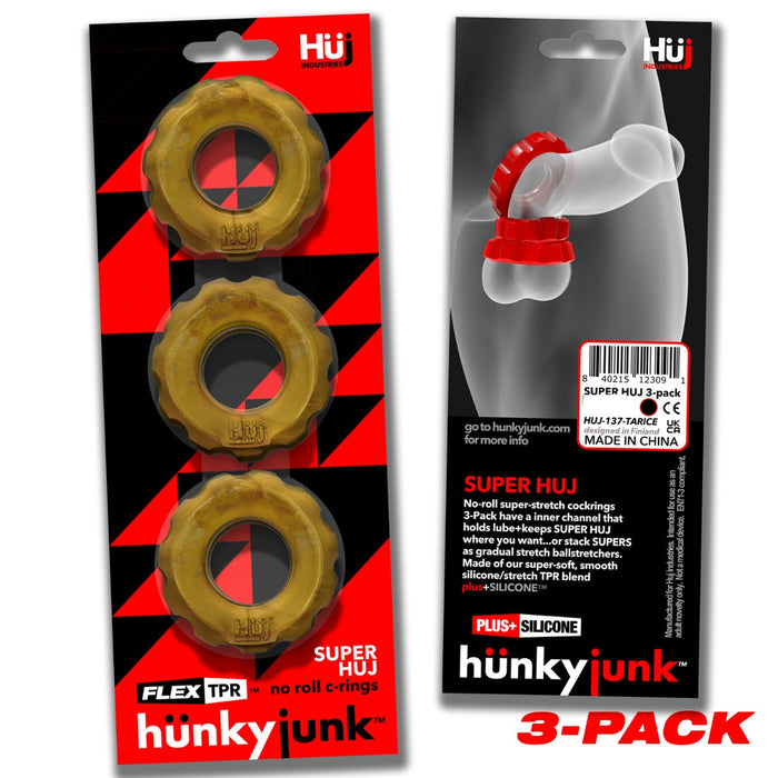 Hünkyjunk - SUPER HUJ 3-pack Cockrings Bronze Metallic-Erotiekvoordeel.nl
