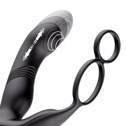 IY - Astex - Massaggiatore prostatico con vibrazione a impulsi e pulsazioni e telecomando - Nero - Erotiekvoordeel.nl