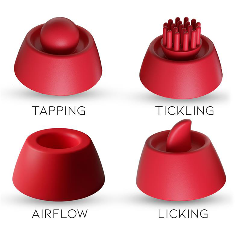 IY - Beeny - Vibratore multifunzionale - Con 4 accessori - Rosso-Erotiekvoordeel.nl