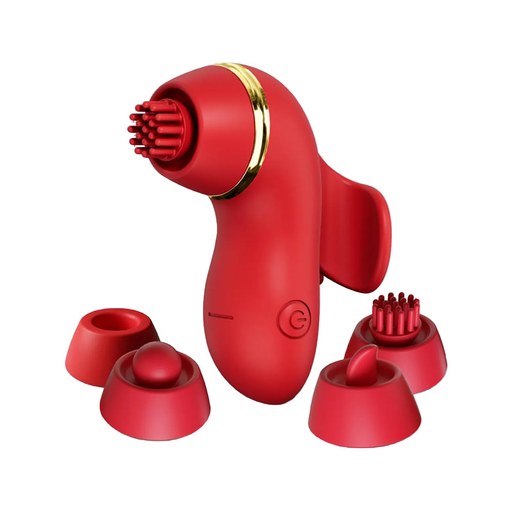 IY - Beeny - Vibratore multifunzionale - Con 4 accessori - Rosso-Erotiekvoordeel.nl