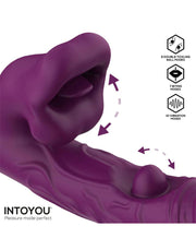 IY - Bella - Vibratore a triplo motore con doppia pallina solleticante e lingua leccante - Viola-Erotiekvoordeel.nl
