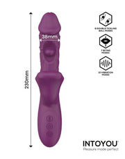 IY - Bella - Vibratore a triplo motore con doppia pallina solleticante e lingua leccante - Viola-Erotiekvoordeel.nl