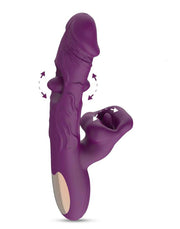 IY - Bella - Vibratore a triplo motore con doppia pallina solleticante e lingua leccante - Viola-Erotiekvoordeel.nl