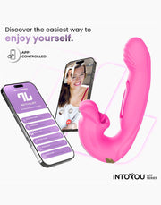 IY - Bimby - Vibratore con funzione di mordicchiata e doppio tocco - Controllo tramite app - Rosa - Erotiekvoordeel.nl