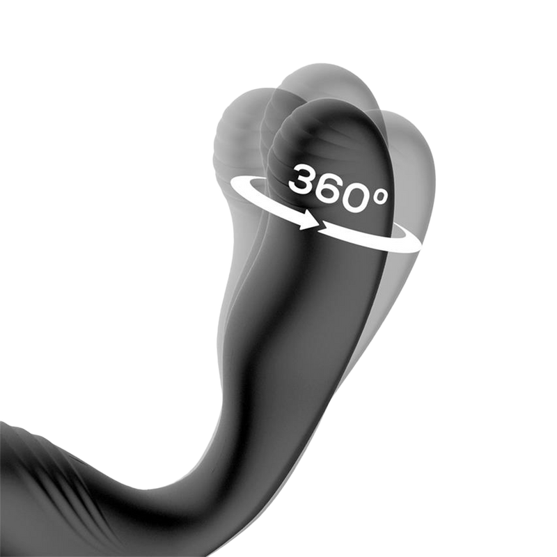 IY - Bruce - Massaggiatore prostatico 360° - Con doppio anello per il pene - Nero-Erotiekvoordeel.nl