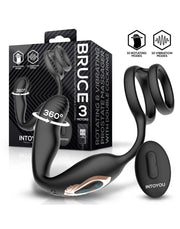 IY - Bruce - Massaggiatore prostatico a 360° - Con doppio anello fallico - Nero-Erotiekvoordeel.nl