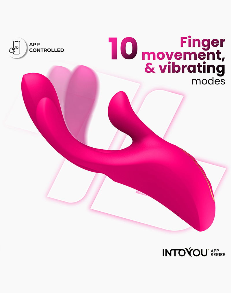 IY - Derek - Vibratore clitorideo - Dita in movimento - 3 motori - Controllo tramite app - Rosa-Erotiekvoordeel.nl