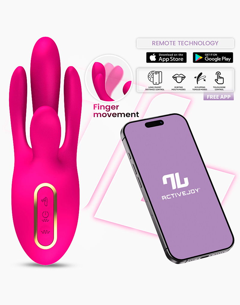 IY - Derek - Vibratore clitorideo - Dita in movimento - 3 motori - Controllo tramite app - Rosa-Erotiekvoordeel.nl