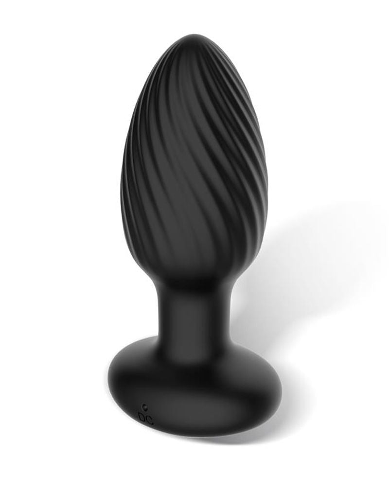 IY Drago - Vibrating Butt Plug - 360° Twister Motion with Remote Control - Black-Erotiekvoordeel.nl