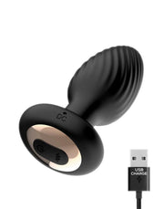 IY Drago - Vibrating Butt Plug - 360° Twister Motion with Remote Control - Black-Erotiekvoordeel.nl