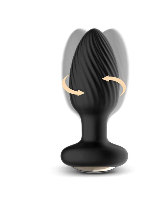 IY Drago - Vibrating Butt Plug - 360° Twister Motion with Remote Control - Black-Erotiekvoordeel.nl