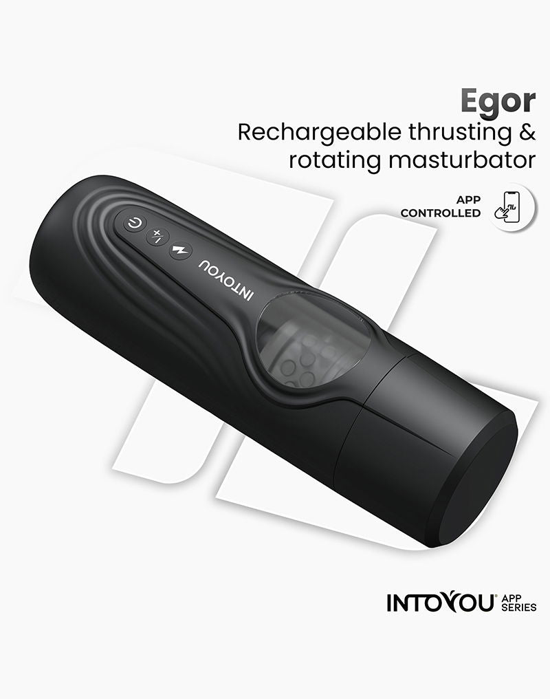 IY - Egor - Masturbatore controllato tramite app con vibrazione e rotazione – Nero-Erotiekvoordeel.nl