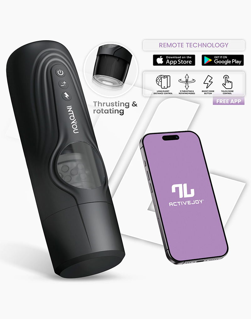IY - Egor - Masturbatore controllato tramite app con pulsazioni e rotazione – Nero-Erotiekvoordeel.nl
