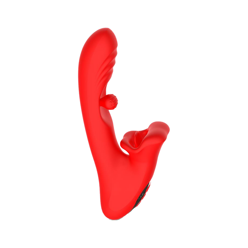 IY - Franky - Vibratore mordicchiatore con pallina rotante - Con controllo tramite app - Rosso-Erotiekvoordeel.nl