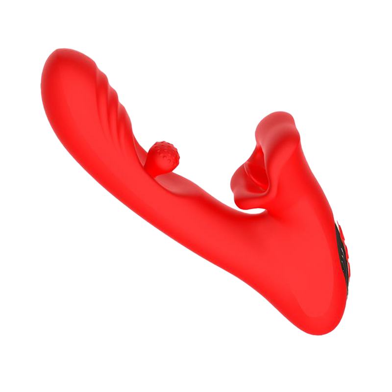 IY - Franky - Vibratore mordicchiatore con sfera rotante - Con controllo tramite app - Rosso-Erotiekvoordeel.nl