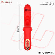 IY - Franky - Vibratore mordicchiatore con sfera rotante - Con controllo tramite app - Rosso-Erotiekvoordeel.nl