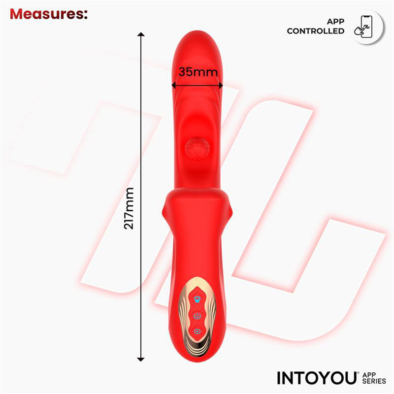 IY - Franky - Vibratore mordicchiatore con sfera rotante - Con controllo tramite app - Rosso-Erotiekvoordeel.nl