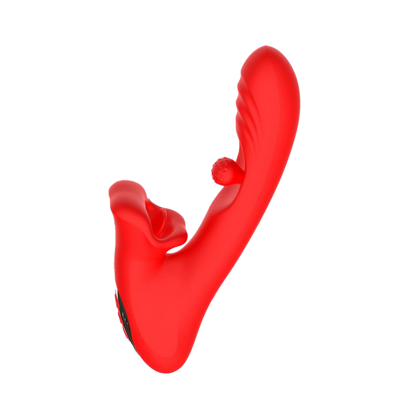 IY - Franky - Vibratore mordicchiatore con sfera rotante - Con controllo tramite app - Rosso-Erotiekvoordeel.nl