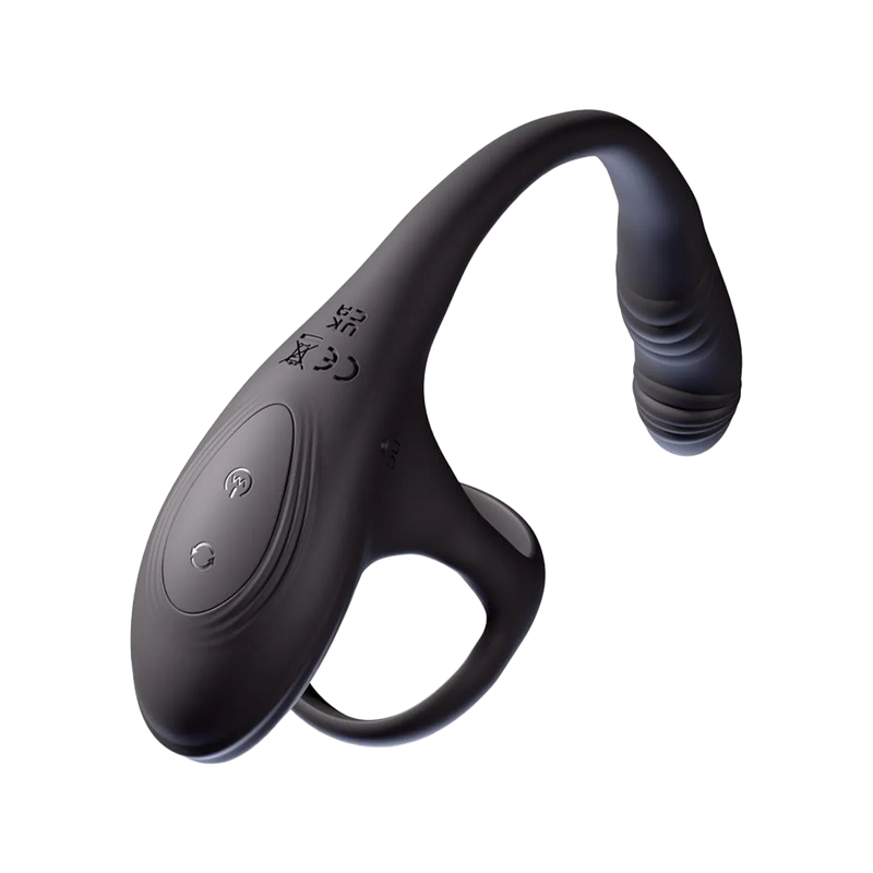 IY - Kamber - Wavy and Vibrating Anal Plug with Cock Ring - Black-Erotiekvoordeel.nl