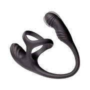 IY - Kamber - Wavy and Vibrating Anal Plug with Cock Ring - Black-Erotiekvoordeel.nl