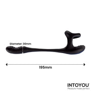IY - Kamber - Wavy and Vibrating Anal Plug with Cock Ring - Black-Erotiekvoordeel.nl