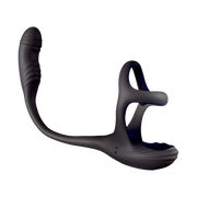 IY - Kamber - Wavy and Vibrating Anal Plug with Cock Ring - Black-Erotiekvoordeel.nl