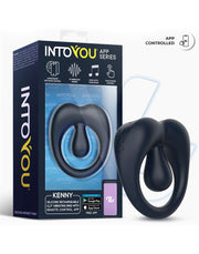 IY - Kenny - Anello fallico con stimolatore clitorideo - Controllo tramite app - Blu notte - Erotiekvoordeel.nl