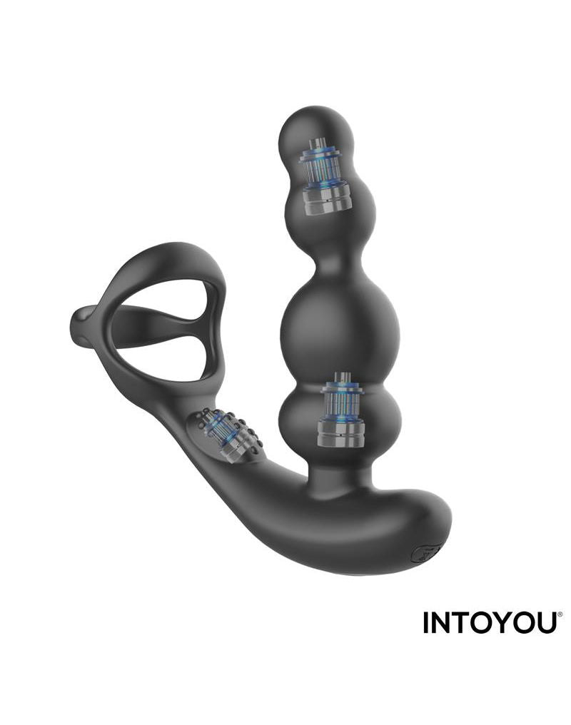 IY Klark - Plug anale rotante e vibrante con telecomando - Nero-Erotiekvoordeel.nl