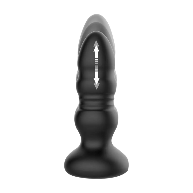 IY - Krax - Butt Plug with Vibration and Thrusting - With LED Light - Black-Erotiekvoordeel.nl
