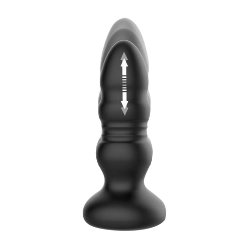 IY - Krax - Butt Plug with Vibration and Thrusting - With LED Light - Black-Erotiekvoordeel.nl
