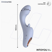 IY - Licky - Vibratore a lingua leccante - Con controllo tramite app - Azzurro-Erotiekvoordeel.nl