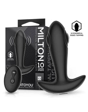 IY Milton - Plug anale vibrante con doppia funzione di pulsazione e telecomando - Nero-Erotiekvoordeel.nl