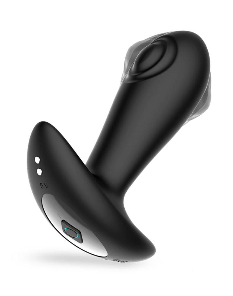 IY Milton - Plug anale vibrante con doppia funzione di pulsazione e telecomando - Nero-Erotiekvoordeel.nl