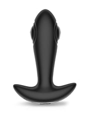 IY Milton - Plug anale vibrante con doppia funzione di pulsazione e telecomando - Nero-Erotiekvoordeel.nl